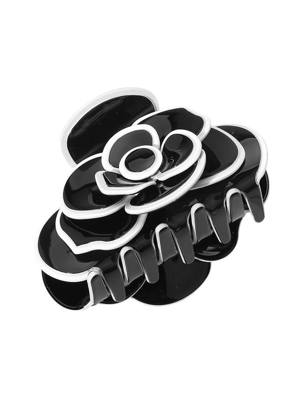 Camellia Flower Hair Claw Clip - Select Black or Pink - Picture 3 of 6